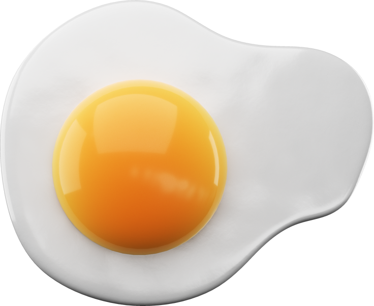 Fried egg 3d icon